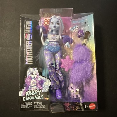 Monster High Abbey Bominable Doll with Pet Mammoth Tundra & Accessories NEW 2023