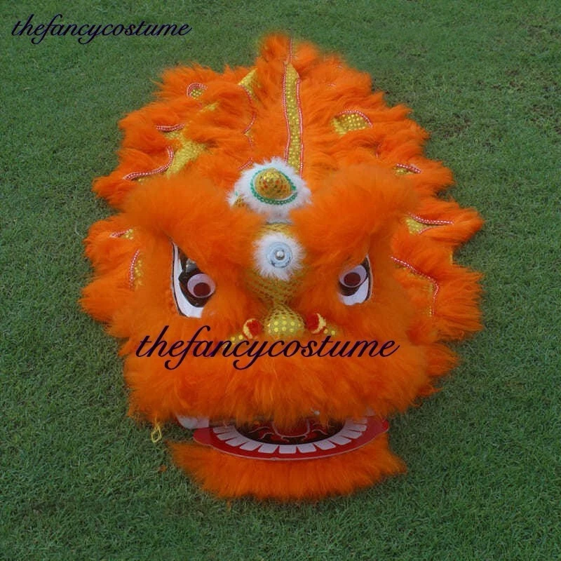 Disfraz de mascota con accesorios de baile de león naranja un pantalón 12 pulgadas cultura popular china Foto 4 de 4