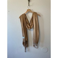 Pashmina Cashmere Boho Eventwear Gold Champagne Scarf, Shawl or Wrap