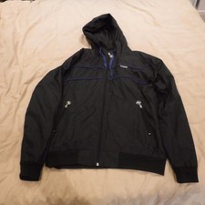 Seventyseven Men?s Black L Windbreaker Jacket Hooded Excellent Condition