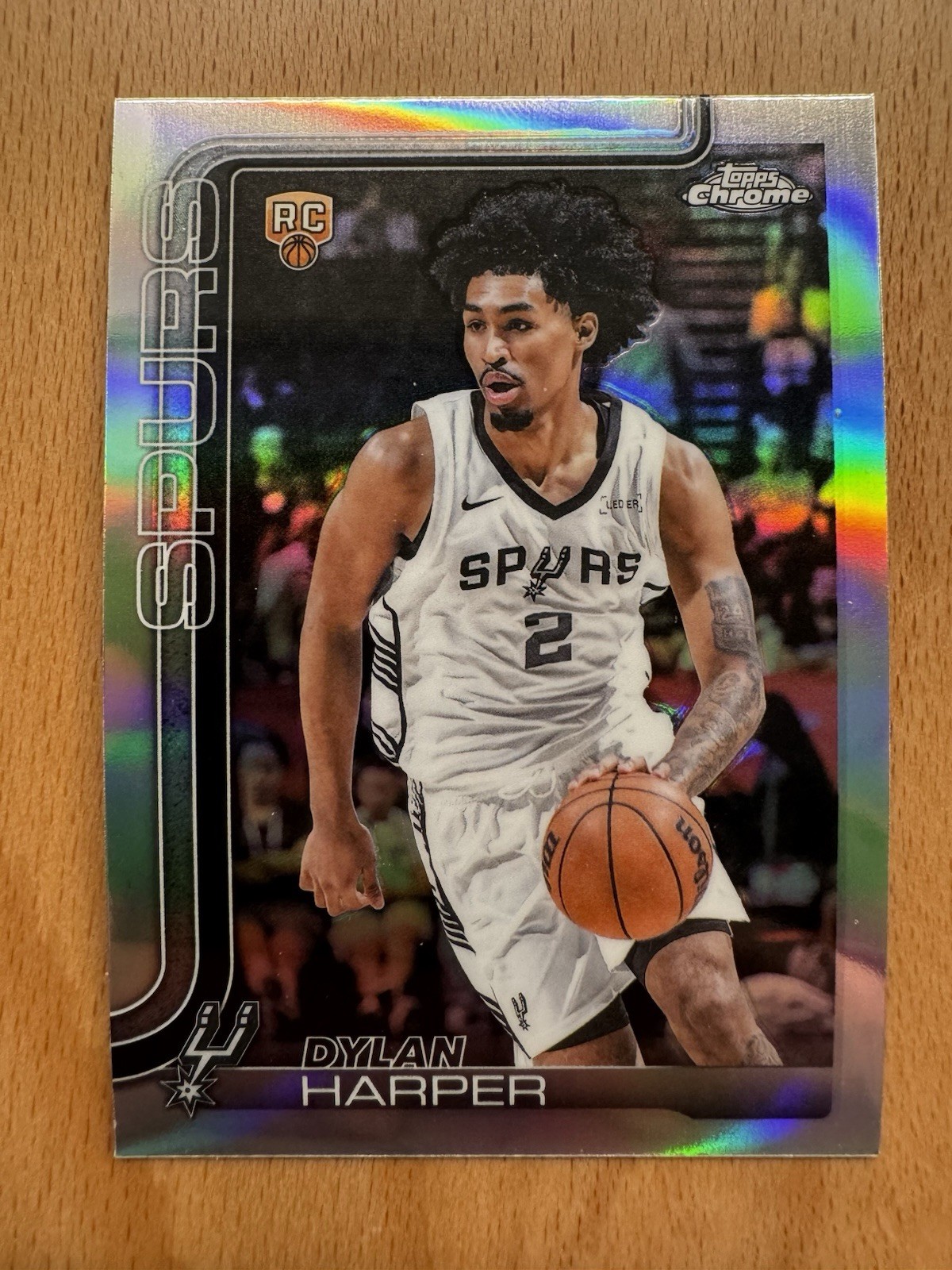 2025 Topps Chrome Dylan Harper Chrome Refractor Rookie RC #252 Spurs
