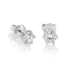 Brillant Diamant Ohrstecker Paar 750/- Weißgold 18 Karat Gold 1,27 Karat G/VS