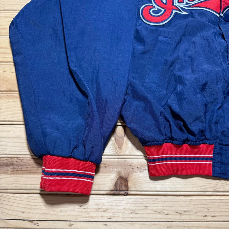 Vintage 90s Cleveland Indians MLB Windbreaker Baseball Jacket Size - Size Medium - Image 4 of 4