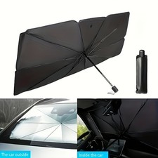 UPF50 Compact Roll-Up Sunshade Front Window Heat Easy-to-Use Interior Accessory