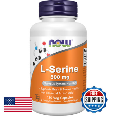 NOW Supplements L-Serine 500mg, Nervous System Health, Amino Acid