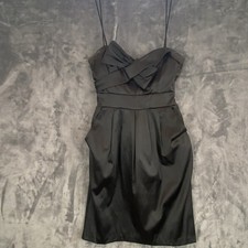 Db Studio Black Bow Front Short Dress Pockets Party size 6 grunge goth club date