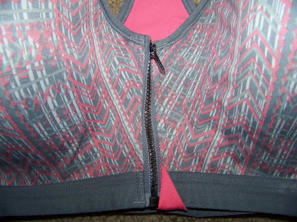 Maidenform Zip Front Sports Bra 40D Underwire Padded Racerback Adjustable CLEAN - Image 2 of 4