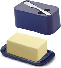 Evanda Butter Dish with Lid for Countertop and Refrigerator Door Shelf with Butt