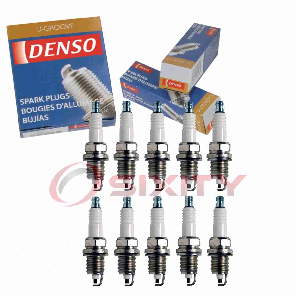 10 pc Denso Standard U-Groove Spark Plugs for 2004-2006 Dodge Ram 1500 8.3L da