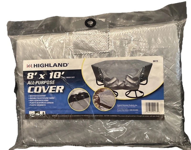 HIGHLAND 8' X 10' ALL PURPOSE COVER FULL SIZE DURABLE WEATHER RESISTANT NEW