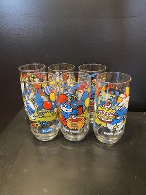 The Smurfs Vtg Collector Glass Set 1983