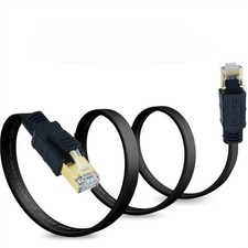 CAT8 Flat Braided Ethernet Cable 3/6/10/16/30FT RJ45 CAT 8 Internet Cable