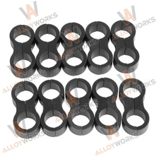 8AN Hose Separator Clamp, AN8 Fuel Line Mounting Clamp Aluminum Black x10