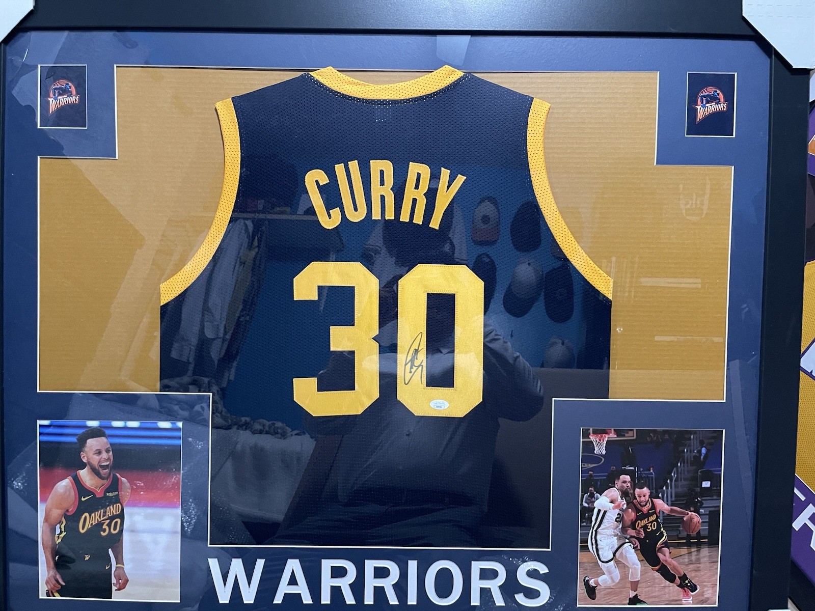 Stephen Curry Autographed Signed Golden State Warriors / Custom Jersey Framed 35x43 - JSA 