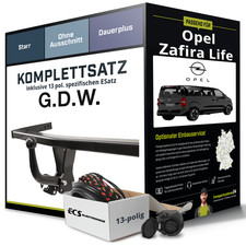 Anhängerkupplung starr für OPEL Zafira Life +E-Satz Kit (AHK+ES)