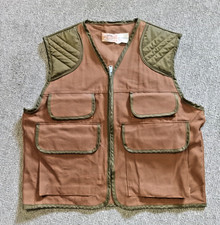 Vtg Saf T Bak Hunting Vest Mens XL Brown Canvas Game Bag USA