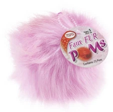 Pepperell Braiding Faux Fur Pom With Loop-Pink