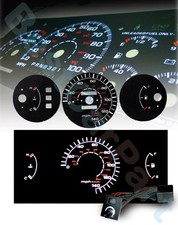 Black 92-95 Civic Mt No Rpm White Indiglo Glow El Gauge