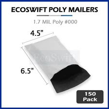 150 - 6.25 x 4.5 EcoSwift Small Poly Mailers Shipping Envelopes Self Seal Bags