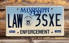 Expired Mississippi Police Officer Law Enforcement License Plate 3sxe Expired Mississippi Police Officer Law Enforcement License Plate 3sxe