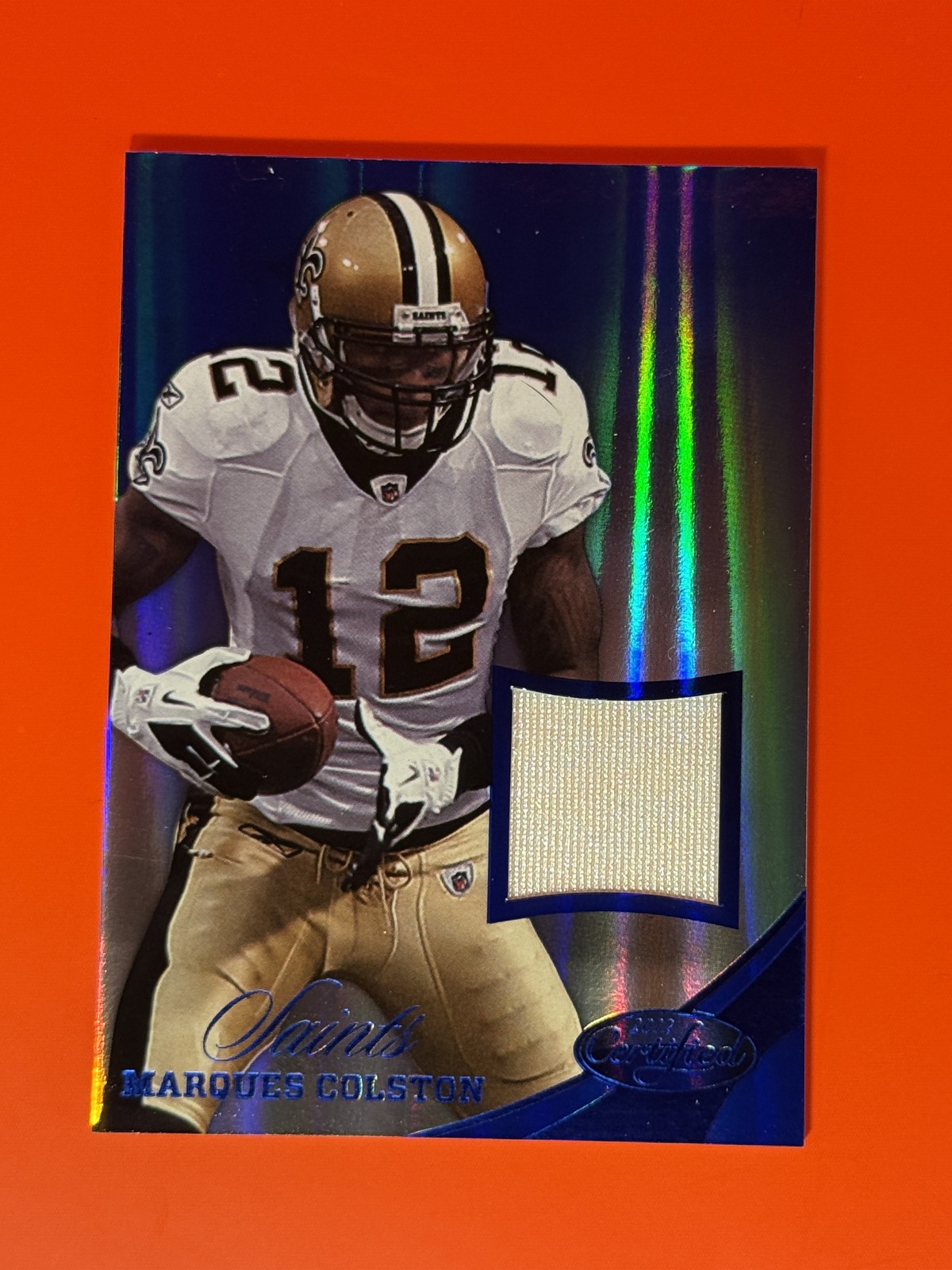 2012 Panini Certified Mirror Blue Materials #59 Marques Colston #/99
