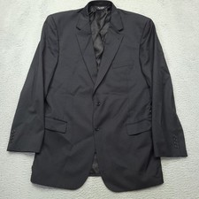 Jos A Bank Signature Collection Mens 46L 45 Black Pinstripe 100 Wool Blazer