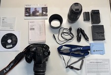 Sony Alpha a57 Digital SLR Camera Black 18-55mm  75-300mm Lens Kit Accessories