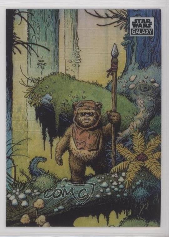 2021 Topps Chrome Star Wars Galaxy Refractor Warrior Ewok William Stout #12 1c7n