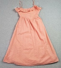 Lulus Babydoll Dress Embroidered Polka Dot Lace Overlay Coral Pink Sleeveless