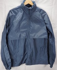 VINTAGE WOOLRICH RAINCOAT RAIN JACKET FULL ZIP HOODED BLUE USA MADE MENS SIZE M