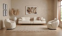 Sofa Set Sessel Modern Weiss Edel Luxus Wohnzimmer Polster Garnitur