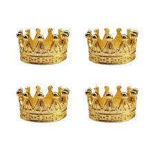 4Pcs Mini Alloy Crown 1/12 Scale Metal Doll Crown Tiny Miniature Crown for Ha...