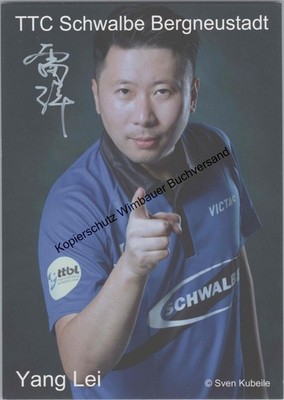 Original Autogramm Yang Lei TTC Schwalbe /// Autograph signiert signed si 340574