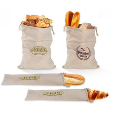 Linen Bread Storage Bag Reusable Drawstring Bag for Artisan Homemade Bread