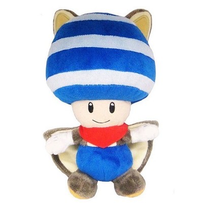 Super Mario Bros Series Flying Squirrel Blue Toad 9'' Plush Toy [Little Buddy]