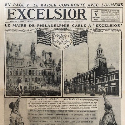 Tagebuch Excelsior WW1 6. September 1917 Philadelphia Bolo Pascha Souilly