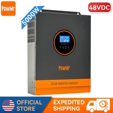 PowMr 5000W Solar Hybrid Inverter 48V DC to 110V AC 80A MPPT Controller PV 500V
