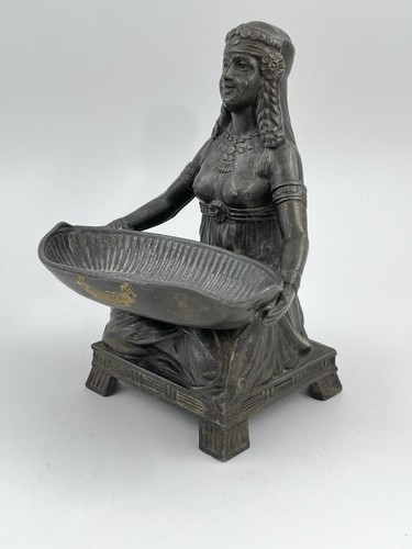 Antique Art Nouveau - Bronze Egyptian Revival - Egyptian Woman Incense Burner - Picture 4 of 13