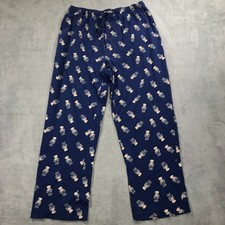 Ralph Lauren Polo Bear Sleep Pants Mens Medium Blue All Over Print Preppy Lounge