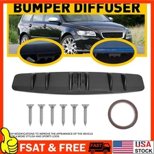 For Acura TLX Black Lower Rear Body Bumper Diffuser Shark Carbon Wing Spoiler