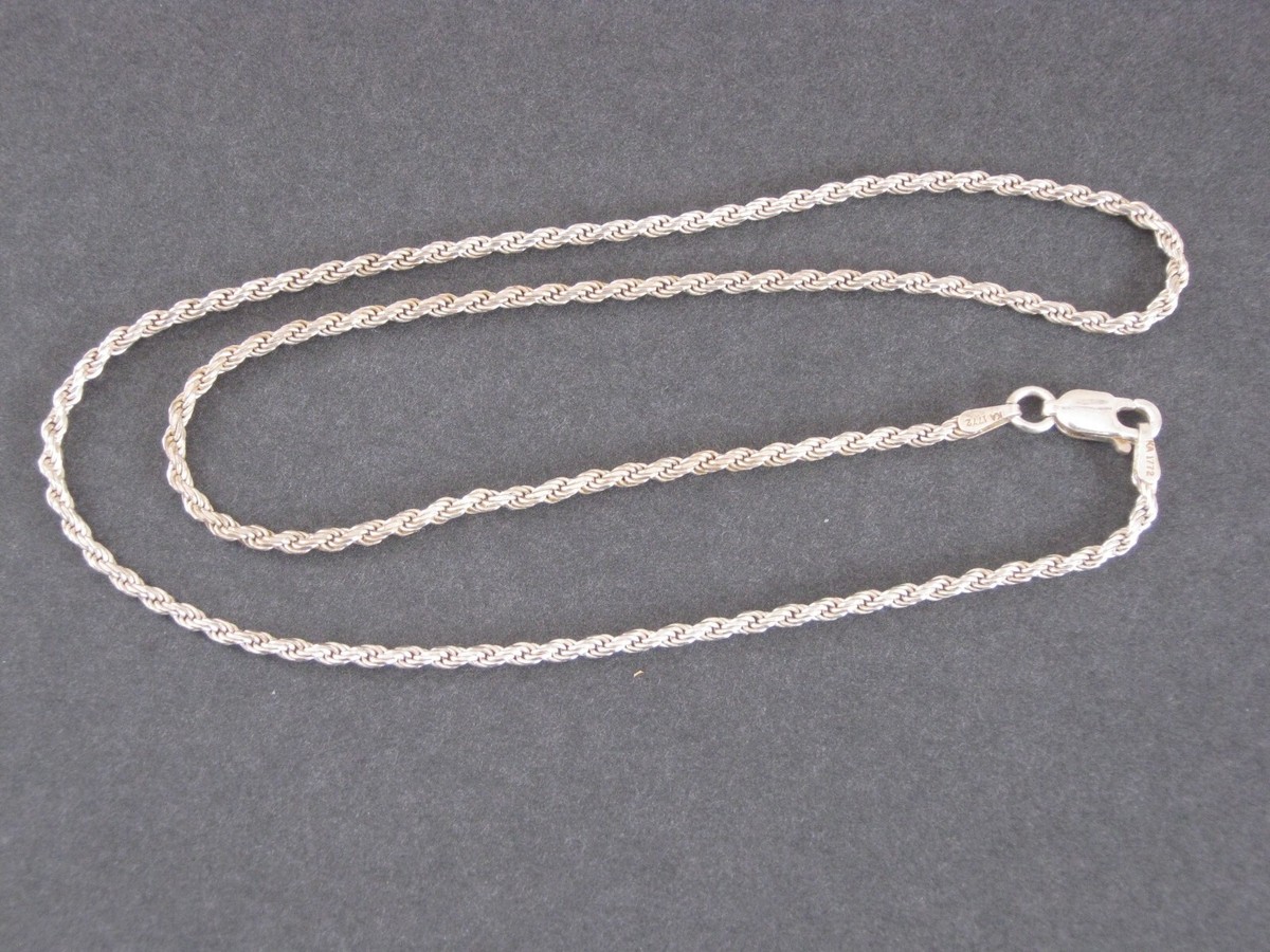 Vintage Italy 925 KA 1772 Sterling Silver Rope Chain Choker Vintage Italy 925 KA 1772 Sterling Silver Rope Chain Choker