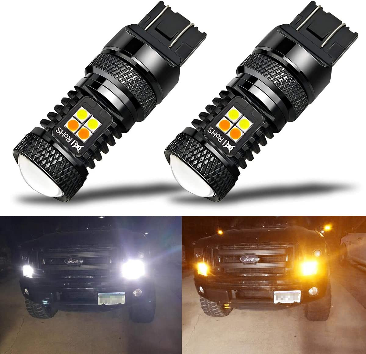 Extremely Bright 3030 Chipsets 7443 7444NA Switchback LED Bulbs with Projector R