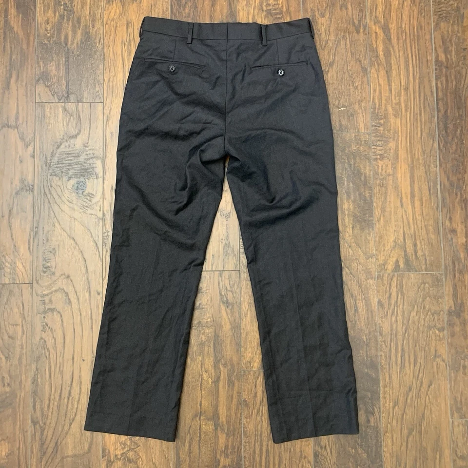 Брюки Ralph Lauren Black Label Dress 30 черные шерстяные плоские спереди роскошные сделано в Италии - Изображение 3 из 4