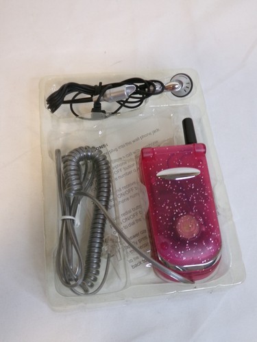 Vintage Mini Phone Hands Free Translucent Pink - Afbeelding 6 van 6