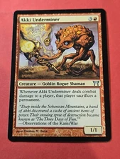 2004 Magic The Gathering Champions of Kamigawa #155 Akki Underminer, U, NF, cd7