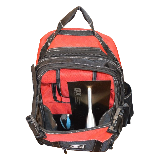 TS Hard base canvas tool backpack bag - Internal pockets & expanding ...