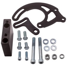 Black Power Steering Bracket Kit For Chevy Big Block 396 427 454 Bbc Swp
