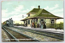 Trenton Ontario~Grand Trunk Railway~Passenger Await Train @ Depot~Nerlich c1910