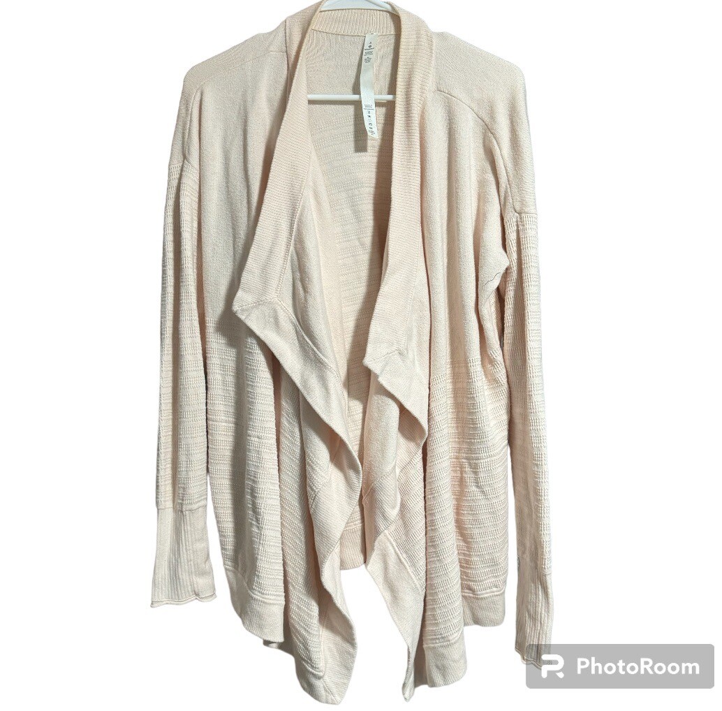 Lululemon Women 8 Cardigan Sweater Find Your Calm Wrap Chantilly Light Pink