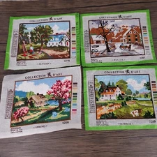 Collection D'Art Completed Cross Stitch 5.5" x 7" Worked Area Four Seasons